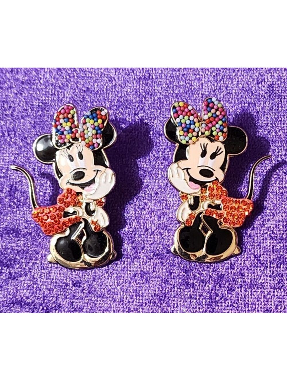 Disney x BaubleBar Minnie Mouse Enamel and Crystal Stud Earrings